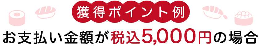 獲得ポイント例ーお支払い金額が税込5,000円の場合