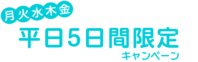 平日5日間限定キャンペーン