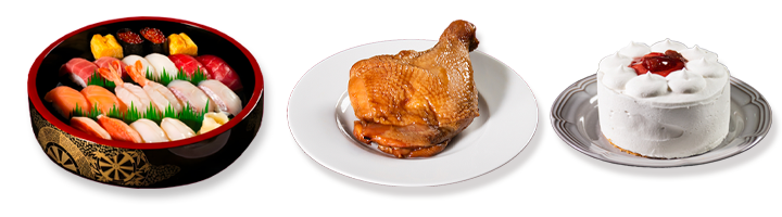 ご馳走ならぶクリスマスセット