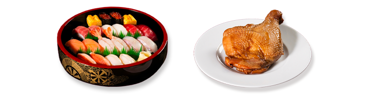 お寿司×チキンの満足セット