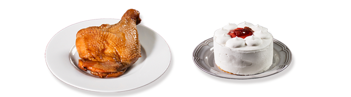 チキン×ケーキの美味しいセット