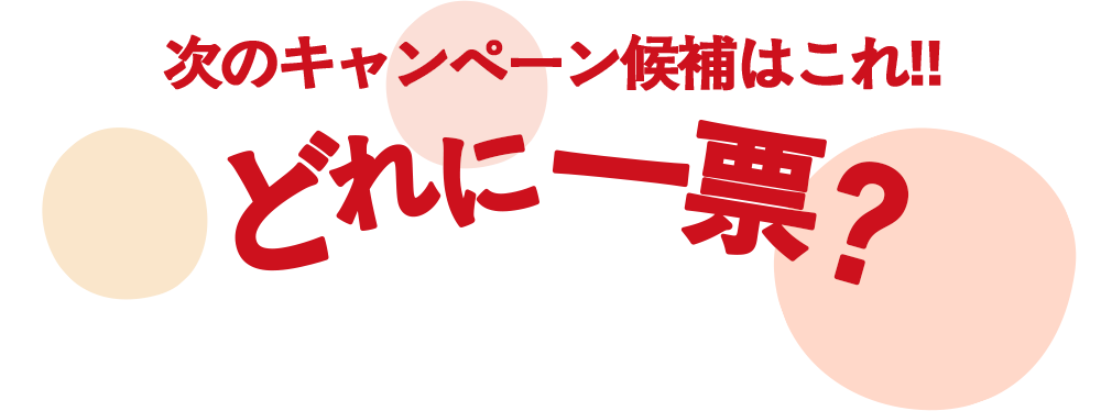 次のキャンペーン候補はこれ!! どれに一票?