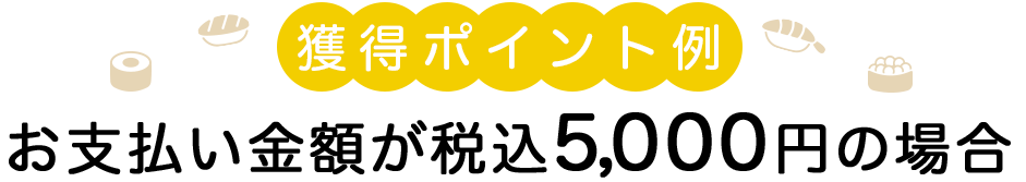 獲得ポイント例ーお支払い金額が税込5,000円の場合