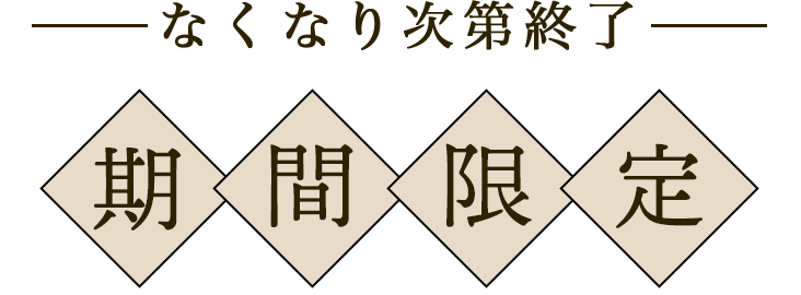 数量限定期間限定